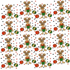 Meubelstickers Robot seamless pattern with animals