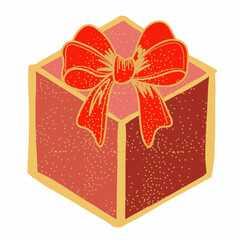 gift box with red ribbon