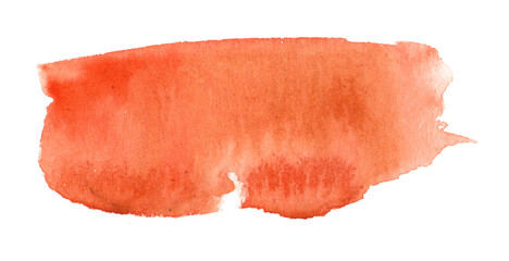 Colorful orange watercolor stain with watercolor paint blotch for valentine's day or for design