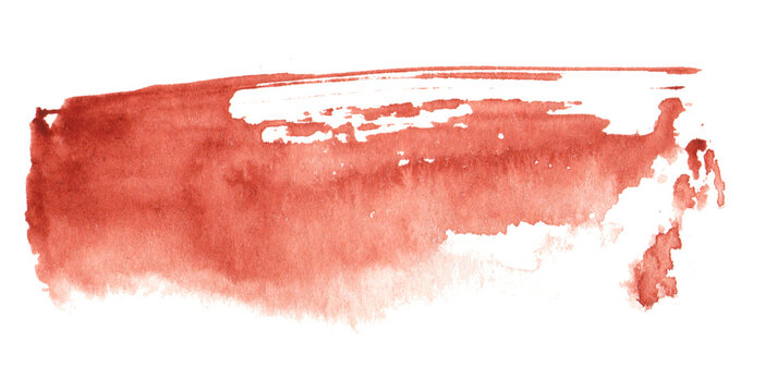 Colorful Red Watercolor Stain With Watercolor Paint Blotch For Valentine's Day Or For Design