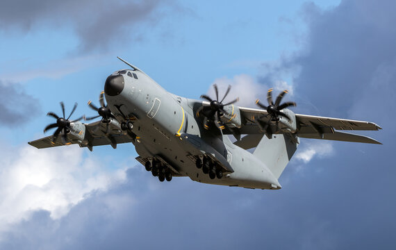 German Air Force military transport plane taking off