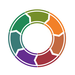 Arrows in a circle. Pie chart. Infographics for 7 positions isolated