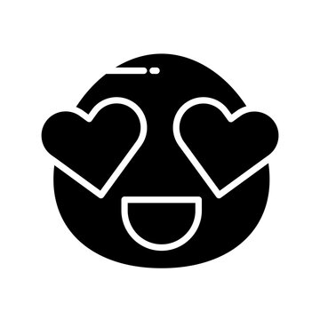 Smile Emoticon With Heart Glyph Ion 