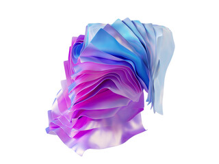 Fototapeta premium Wavy trendy abstract shapes. 3d illustration paper style