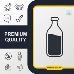 Naklejka premium Milk bottle icon graphic element. Modern design.