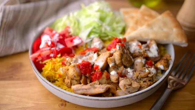 chicken over rice, new york style famous halal food