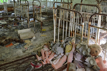 Prypiat dormitory. Chernobyl exclusion zone, Ukraine