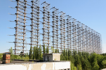 Soviet Duga 1 radar in Chernobyl exclusion zone, Ukraine