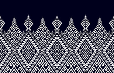 Black and white abstract geometric ethnic pattern western, american indian onrental africa. for carpet,wallpaper,clothing,wrapping,batik,fabric,tile, backdrop,Vector illustration. embroidery style.