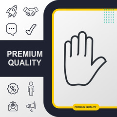 Hand stop icon graphic element. Modern design.