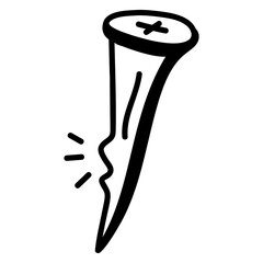 Check out doodle icon of rusted nail 