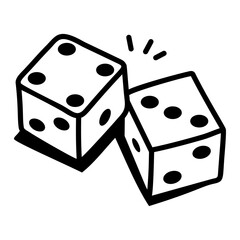 Hand drawn premium icon of dices 