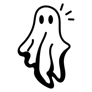 A Spooky Doodle Icon Of Ghost 