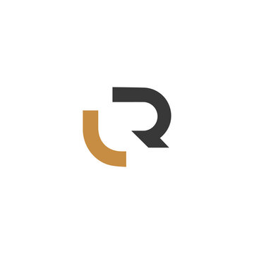 Creative abstract letter LR logo design. Linked letter RL logo design.