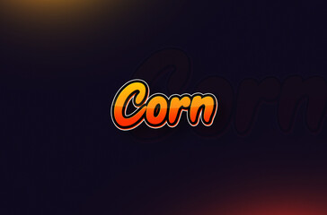 Vegetable name Corn text design