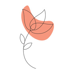 A flower in the style of line art with a red spot