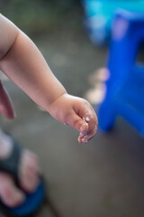 child holding bubble