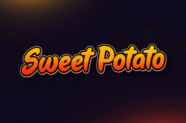 Vegetable name Sweet Potato text design