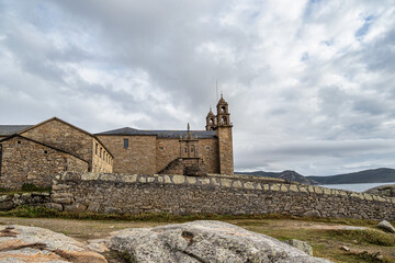Fototapeta na wymiar Basilica Virxe da Barca, Virgen de la Barca in Muxia, Death Coast, La Coruna, Galicia, Spain
