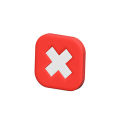 Fototapeta premium 3D Rejection icon, rejected sign. Cross sign for mobile, web and application.