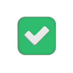 3D Realistic check mark button