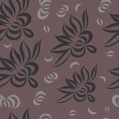 Decorative flowers. Vector pattern. Wallpaper