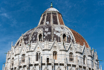 Close-up on dome of catholic basilica in Pisa