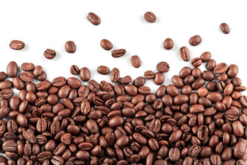 Coffee beans as a background isolated on white