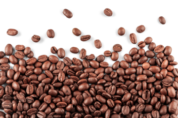 Coffee beans as a background isolated on white
