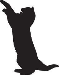black cat silhouette vector , standing cat