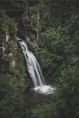 Fototapeta na wymiar Mountain waterfall during fall