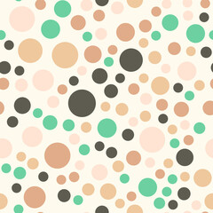 Fototapeta na wymiar Seamless vector polka dot pattern. Colorful print design for textiles, fabric, fashion, wallpaper, background.