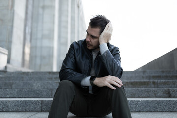 portrait of a man experiencing suicidal thoughts and feelings