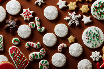 Christmas cookies, illustration of festive pastries