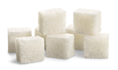 Sugar cubes isolated on white background
