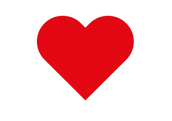 red heart isolated without background
