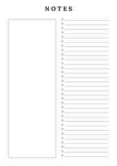 Notes Pages Printable, Writing Paper, Blank Notes, Study Note Template, Lecture Notes