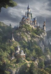 Houses of cliff deatailed cute