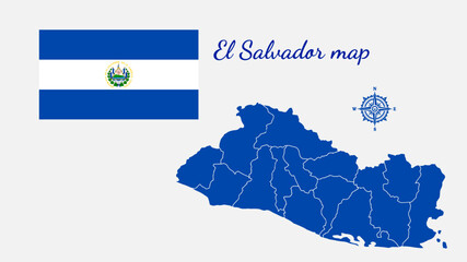 El Salvador map vector