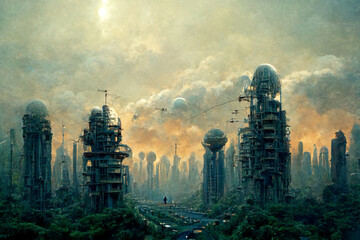 Post-apocalyptic world ruled by aliens. Futuristic fantasy. Monsters invaded our planet