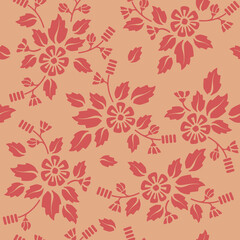 Seamless patterns, Set of floral design elements. Beautiful for print textile and background. Vector illustration