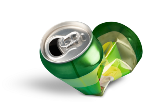Crumpled empty blank soda