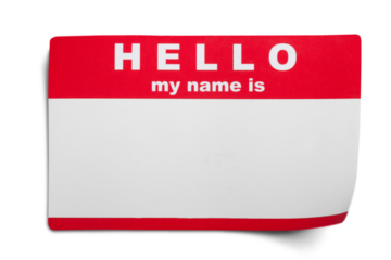 Hello My Name Is Tag on  background