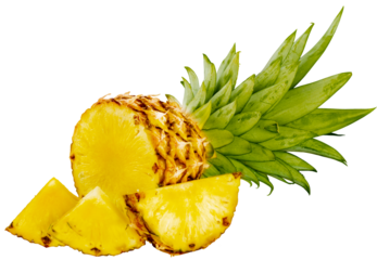 Ripe  tasty pineapple close-up isolated