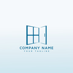 Glass and house vector logo design