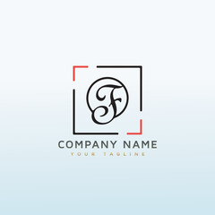 Photographer vector logo letter F