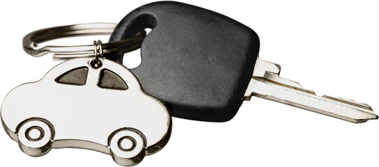 Car Key with Car Ring - Isolated