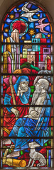 ZURICH, SWITZERLAND - JUNE 27, 2022: The nightly Conversation between Nicodemus and Jesus in St. Peter und Paul church by Albin Schweri (1885 - 1946).