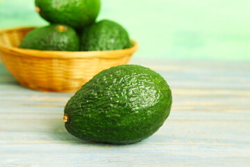 Fresh organic avocado isolated closeup