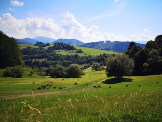 landscape with mountains and blue sky, easter europe, slovakia